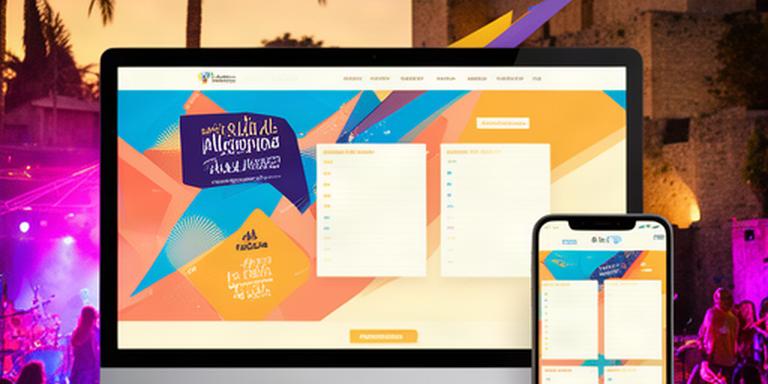 Landing page de un festival cultural en Alcudia con agenda de actividades y colores mediterráneos